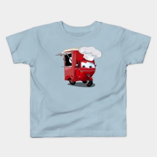 Cartoon food truck scooter Kids T-Shirt